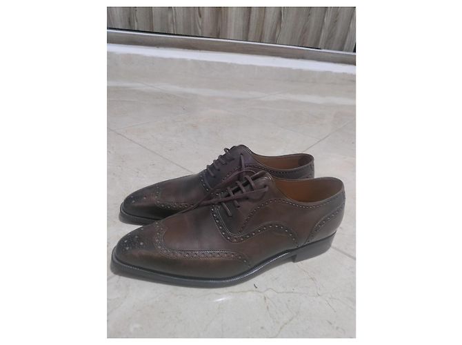 Corthay Derbies en cuir verni marron 42 - vue 2