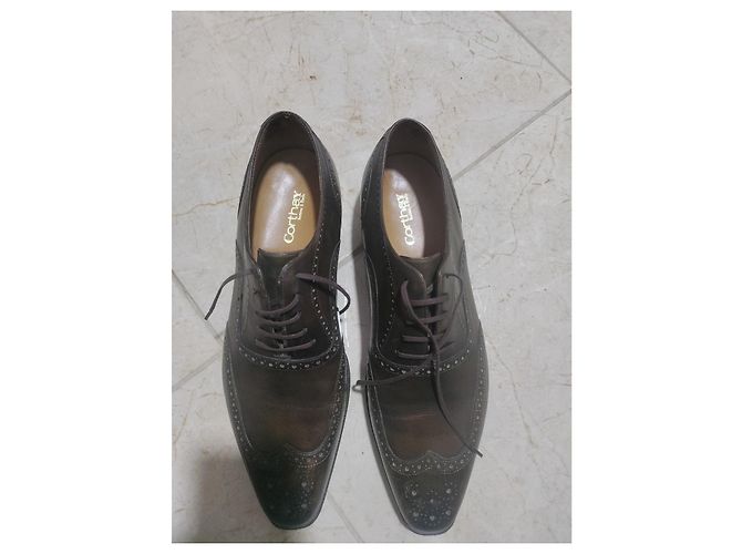 Corthay Derbies en cuir verni marron 42 - vue 3