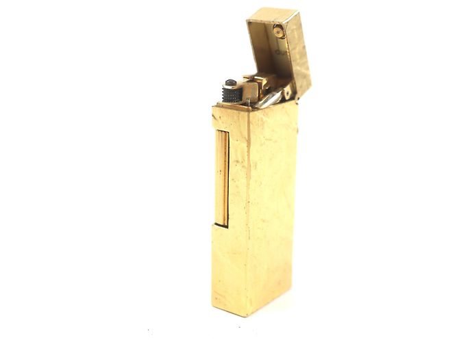 Alfred Dunhill Dunhill Square Allover-Muster Feuerzeug Golden - Ansicht 4