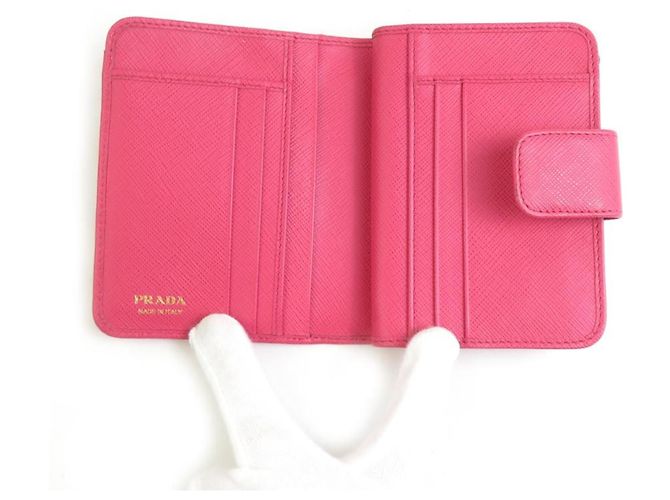 Prada Bi-Fold Geldbörse aus rosa Leder Pink - Ansicht 3