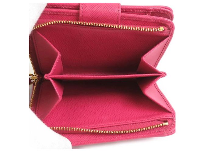 Prada Bi-Fold Geldbörse aus rosa Leder Pink - Ansicht 4