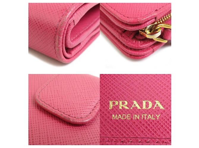 Prada Bi-Fold Geldbörse aus rosa Leder Pink - Ansicht 5