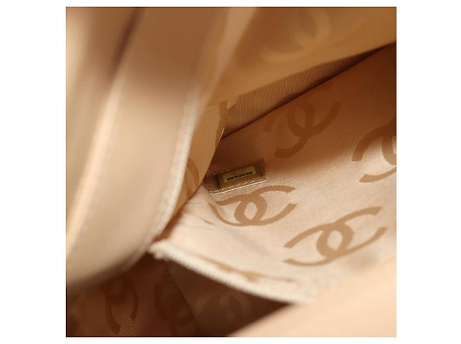 Bolsa tote Chanel CC Stitch em couro de cordeiro médio Bege - vista 7