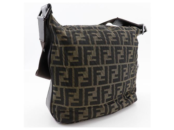 Borsa a spalla Fendi Logo Zucca Zucca Marrone - vista 2