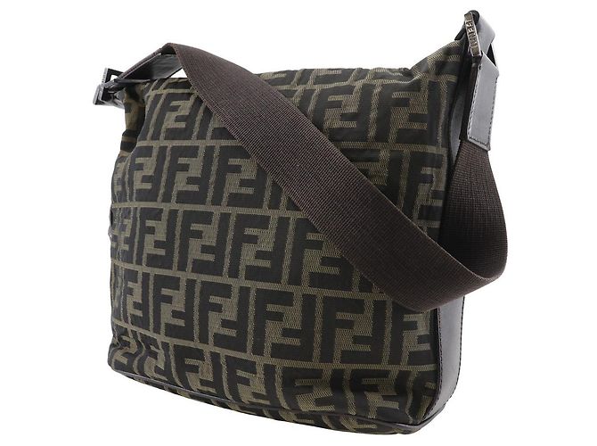 Borsa a spalla Fendi Logo Zucca Zucca Marrone - vista 3