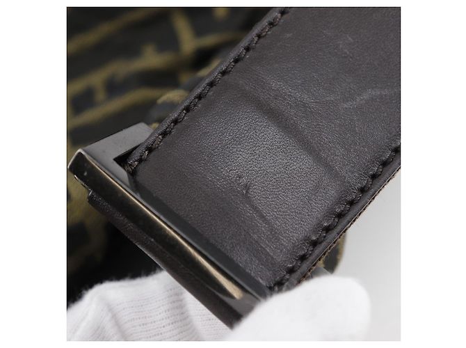 Borsa a spalla Fendi Logo Zucca Zucca Marrone - vista 7