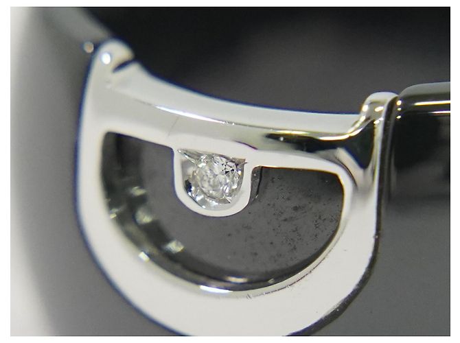 Anillo D Icon Damiani K18 (Oro Blanco), cerámica y diamante - vista 3
