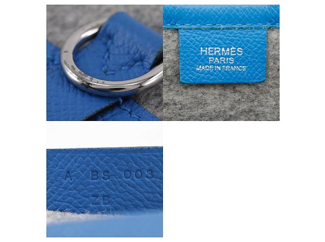 Pochette Toodoo Hermès Epsom e Lana 37 Blu - vista 5