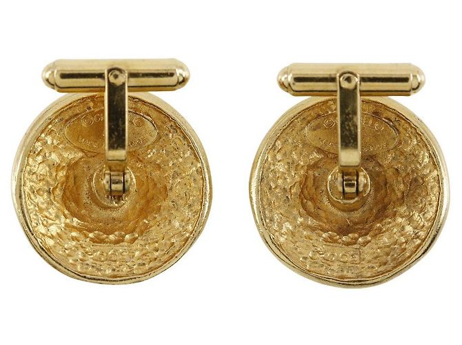 Gemelli rotondi vintage Chanel placcati oro D'oro - vista 2