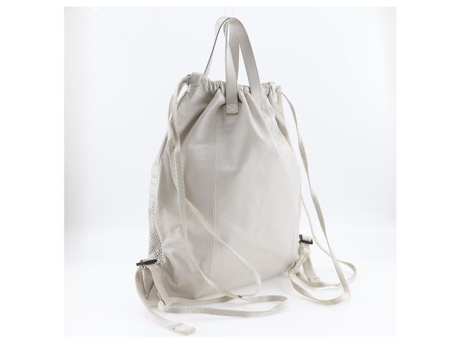 Bottega Veneta Drawstring Backpack Perforated Leather Large Beige - view 2