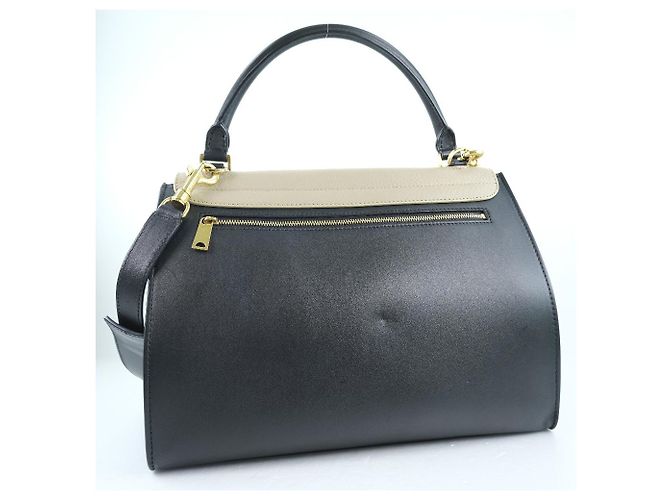 Céline Borsa Trapeze Celine in pelle con camoscio medio Nero - vista 2