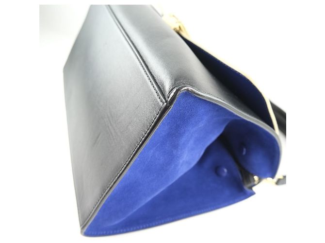 Céline Borsa Trapeze Celine in pelle con camoscio medio Nero - vista 6