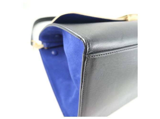 Céline Borsa Trapeze Celine in pelle con camoscio medio Nero - vista 7