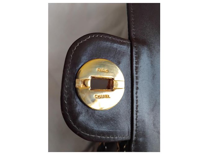 Borsa Chanel Timeless Classic in pelle di lucertola marrone con finiture oro - vista 5