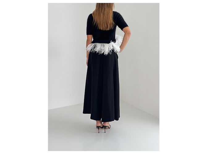 No 21 N°21 Pull Noir à Plumes Pré-Fall 2015 - vue 10