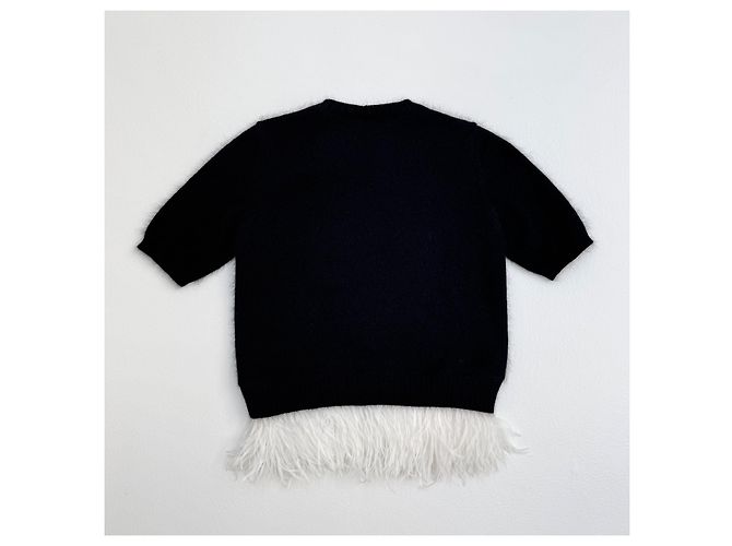 No 21 N°21 Pull Noir à Plumes Pré-Fall 2015 - vue 4