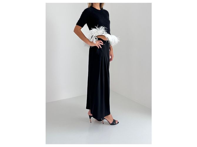 No 21 N°21 Pull Noir à Plumes Pré-Fall 2015 - vue 5