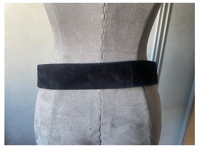 Cintura Chanel Gripoix in pelle e suede nero e verde - vista 5
