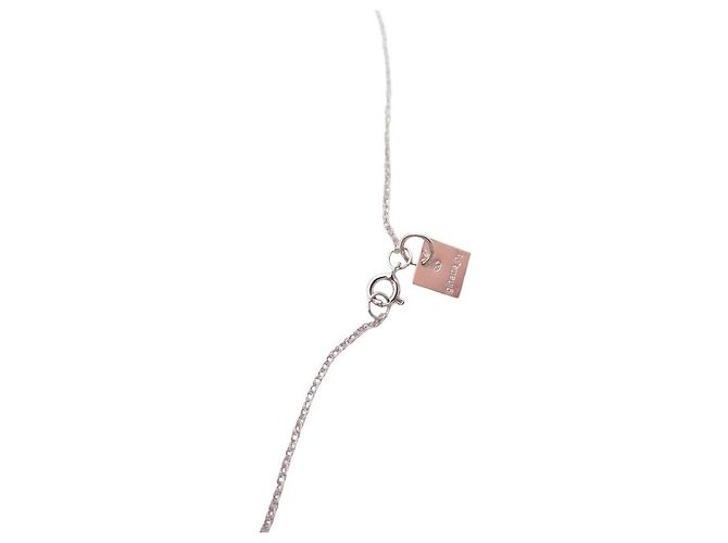 COLLAR GINETTE NY CÍRCULO BLANCO EN CADENA CCE001G EN ORO BLANCO DE 18K Plata - vista 4