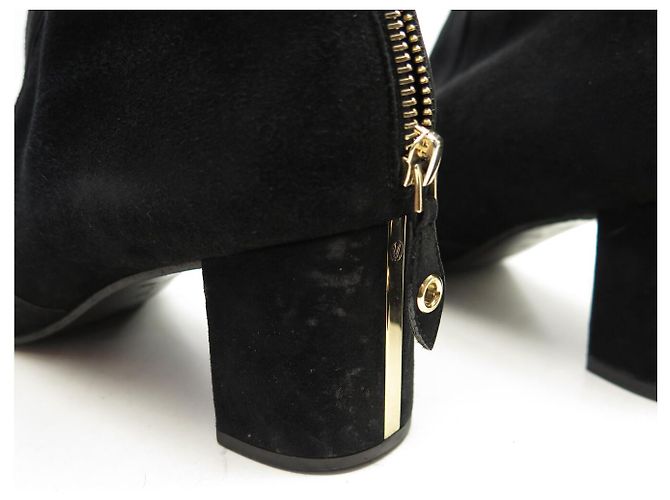 STIVALI ANKLE LOUIS VUITTON 39 IN CAMOSCIO NERO DEER SHOES - vista 10