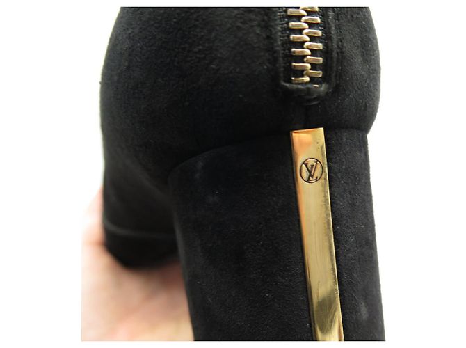STIVALI ANKLE LOUIS VUITTON 39 IN CAMOSCIO NERO DEER SHOES - vista 11