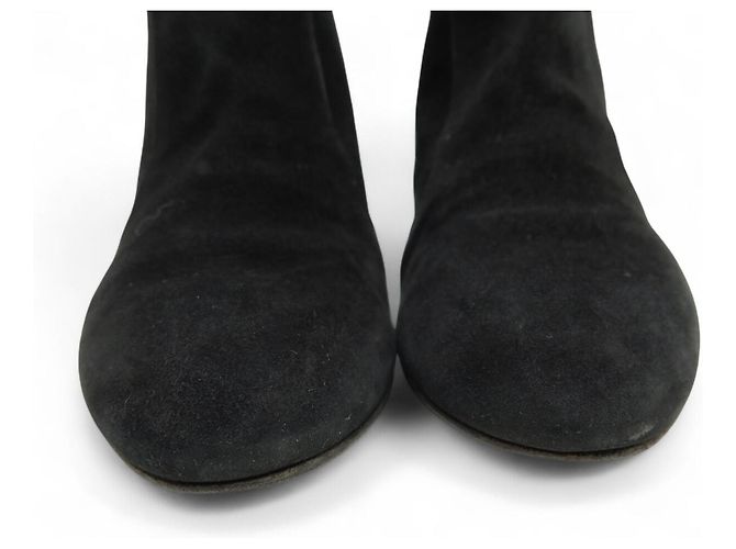 STIVALI ANKLE LOUIS VUITTON 39 IN CAMOSCIO NERO DEER SHOES - vista 4