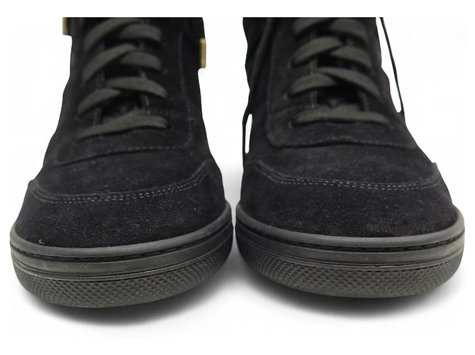 ZAPATOS DE DEPORTIVA CON TACÓN CUÑA LOUIS VUITTON MONOGRAMA 39.5 SEDA Negro - vista 4
