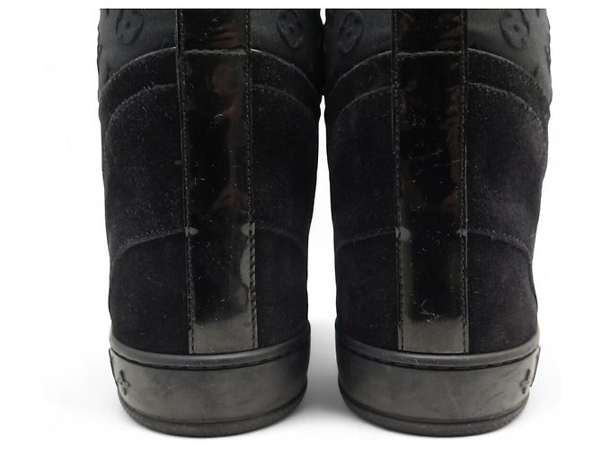ZAPATOS DE DEPORTIVA CON TACÓN CUÑA LOUIS VUITTON MONOGRAMA 39.5 SEDA Negro - vista 5