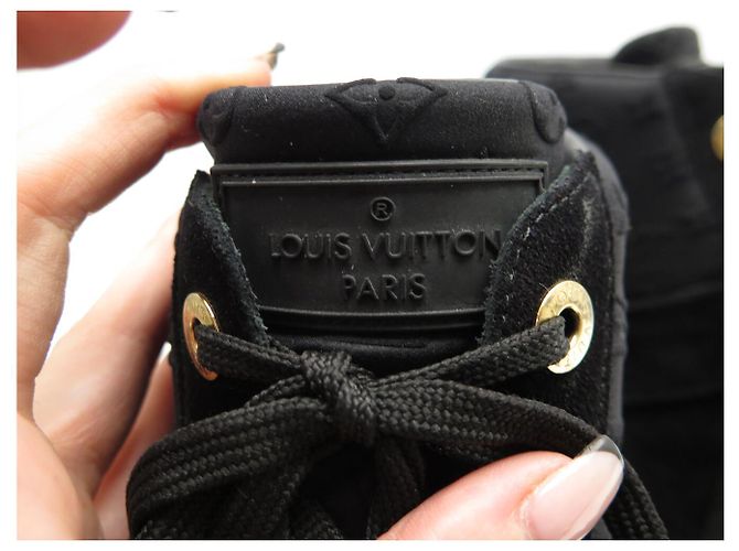 ZAPATOS DE DEPORTIVA CON TACÓN CUÑA LOUIS VUITTON MONOGRAMA 39.5 SEDA Negro - vista 7