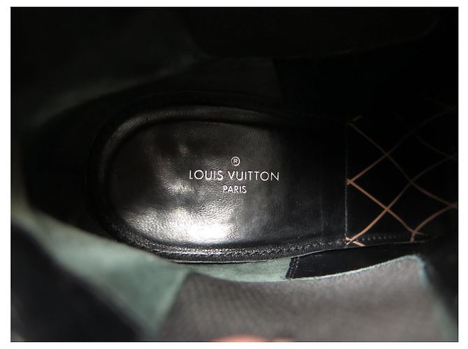 STIVALI CAVALIERI REVIVAL LOUIS VUITTON 39 MONOGRAMMA E CAMOSCIO Nero - vista 9