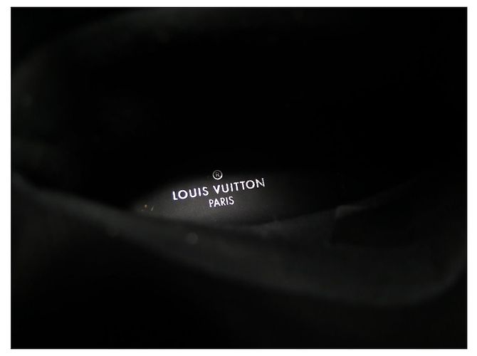 NUEVAS BOTINES LOUIS VUITTON 1A8C08 SLALOM FLAT HALF BOOTS MONOGRAM 40 NIEVE Negro - vista 10