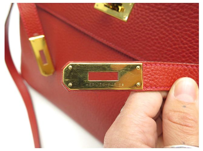 Hermès BORSA A MANO HERMES KELLY II RETOURNE 32 2013 IN PELLE ROSSA BORSA A TRACCOLLA - vista 12