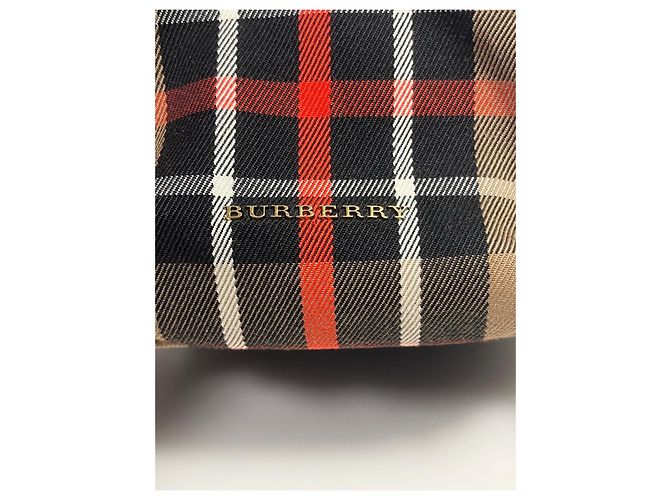 Zaino in tela a quadri Nova Check marrone BURBERRY Nero Bianco Rosso Beige - vista 6