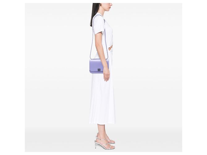 LOEWE Borsa a Spalla Goya in Pelle Viola Media Porpora - vista 7