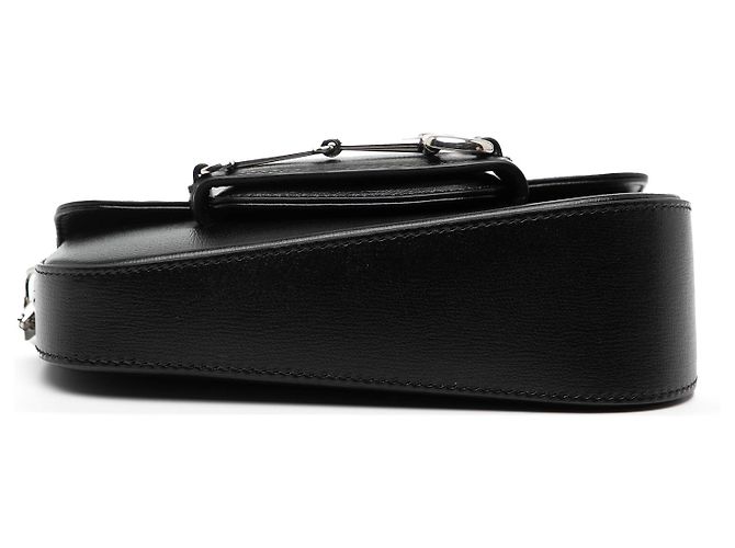 Bolsa de couro marrom assimétrica Gucci Horsebit 1955 mini - vista 3