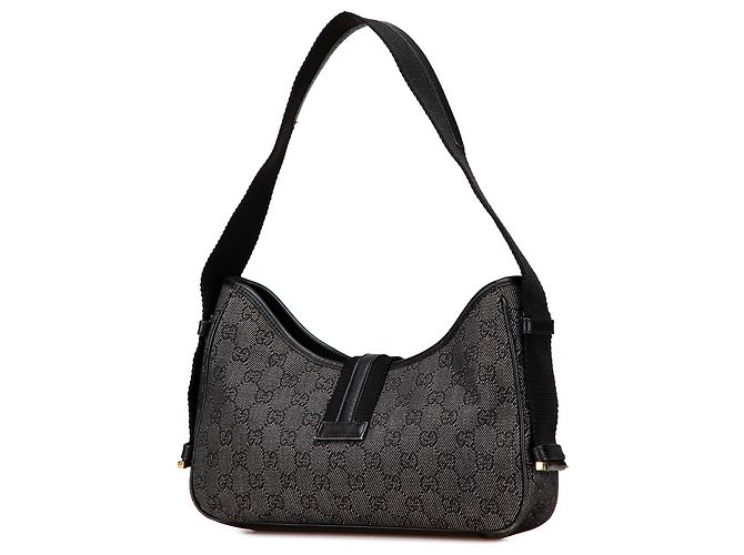 Borsa a spalla Jackie in denim GG nero di Gucci - vista 2