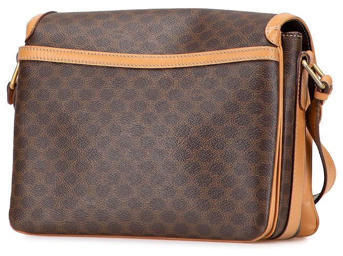 Céline Borsa a tracolla in tela rivestita Macadam marrone di Celine - vista 2