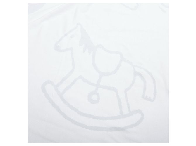 Trim Manta de algodón con borde de impresión de caballo bebé de Hermès Azul - vista 2