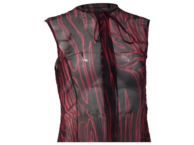 Plissiertes Midi-Kleid aus mehrfarbigem Polyester mit Zebra-Print von Versace Mehrfarben - Ansicht 2