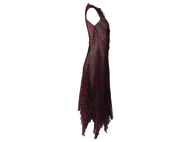 Plissiertes Midi-Kleid aus mehrfarbigem Polyester mit Zebra-Print von Versace Mehrfarben - Ansicht 3