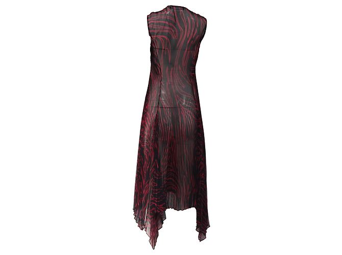 Plissiertes Midi-Kleid aus mehrfarbigem Polyester mit Zebra-Print von Versace Mehrfarben - Ansicht 4