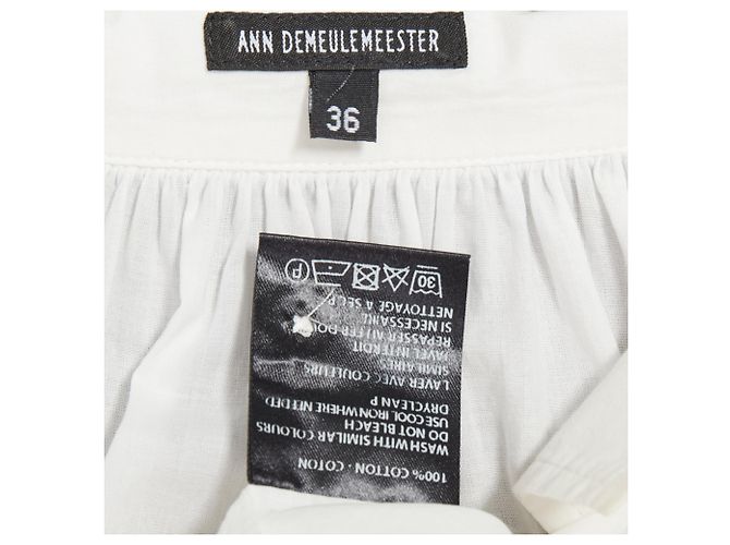 ABITO CAMICIA IN COTONE BIANCO CON CORDONCINI RIBBON ANN DEMEULEMEESTER FR36 S - vista 10