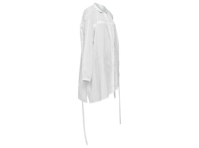 ABITO CAMICIA IN COTONE BIANCO CON CORDONCINI RIBBON ANN DEMEULEMEESTER FR36 S - vista 3