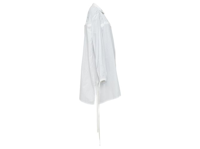 ABITO CAMICIA IN COTONE BIANCO CON CORDONCINI RIBBON ANN DEMEULEMEESTER FR36 S - vista 4