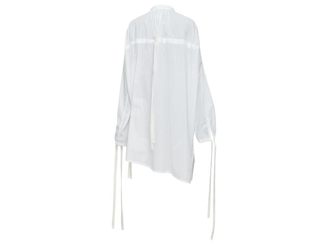 ABITO CAMICIA IN COTONE BIANCO CON CORDONCINI RIBBON ANN DEMEULEMEESTER FR36 S - vista 5