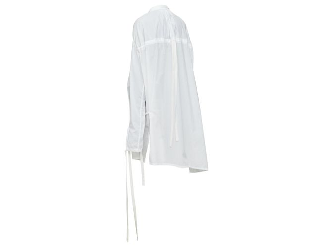 ABITO CAMICIA IN COTONE BIANCO CON CORDONCINI RIBBON ANN DEMEULEMEESTER FR36 S - vista 6