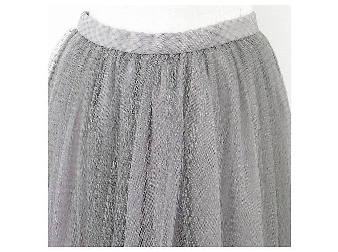 Falda de seda de malla Christian Dior Gris - vista 11