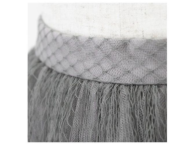 Falda de seda de malla Christian Dior Gris - vista 12
