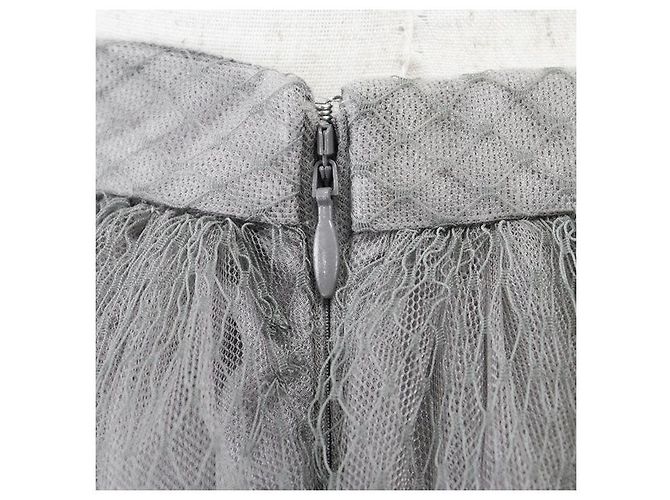 Falda de seda de malla Christian Dior Gris - vista 13