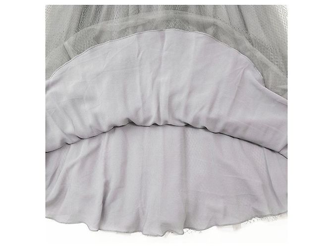 Falda de seda de malla Christian Dior Gris - vista 5